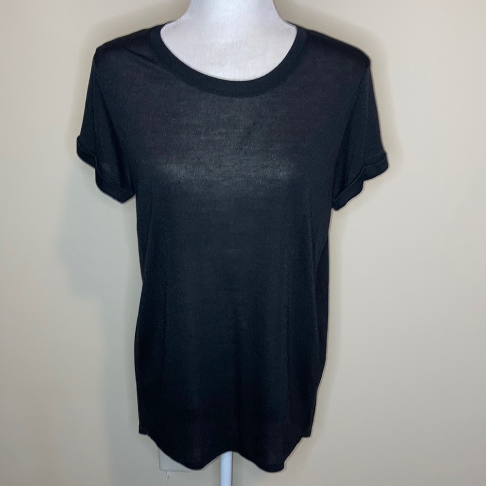 Vince Rolled Sleeve Tee Black S